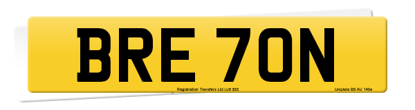 Registration number BRE 70N